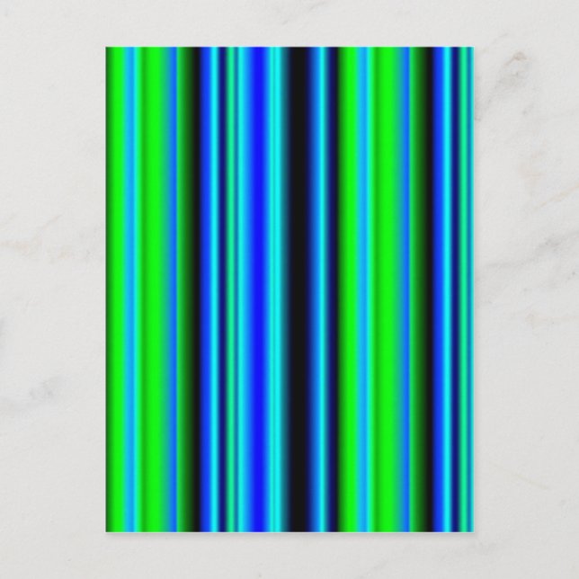 Blue Green Rainbow Stripes Postcard (Front)