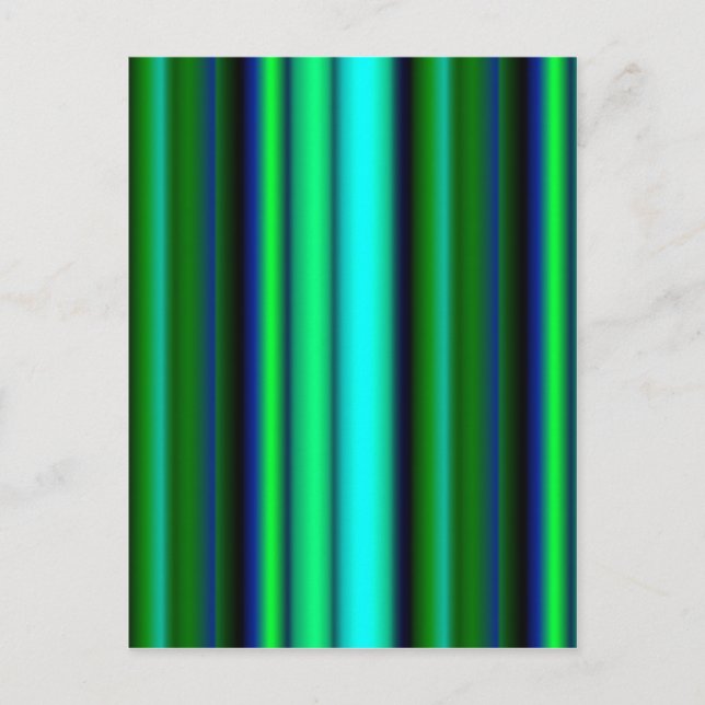Blue Green Rainbow Stripes Postcard (Front)