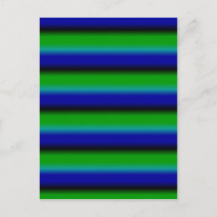 Blue Green Rainbow Stripes Postcard