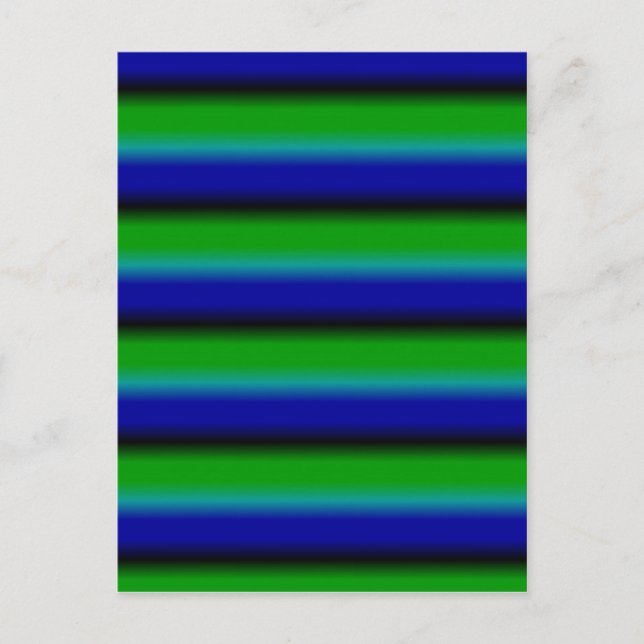 Blue Green Rainbow Stripes Postcard (Front)