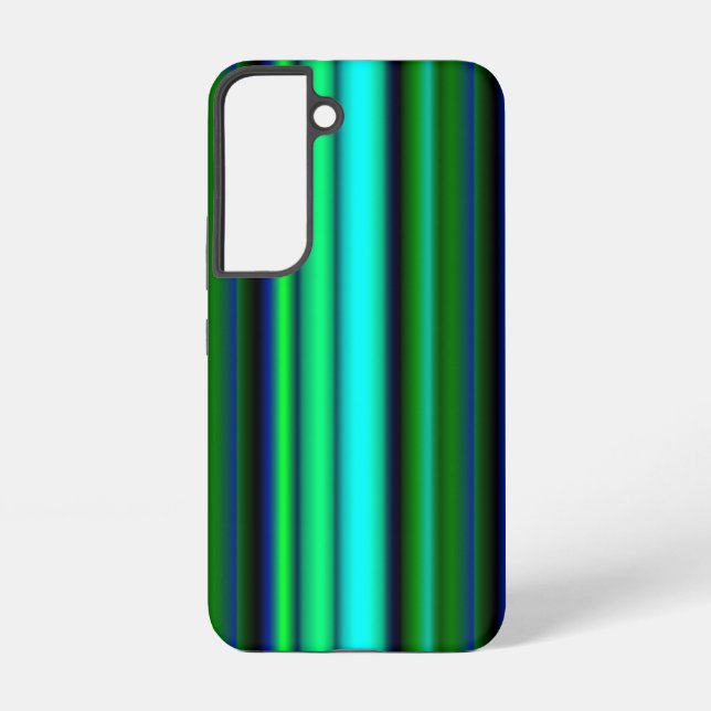 Blue Green Rainbow Stripes Samsung Galaxy S22 Case (Back)