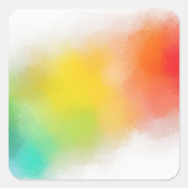 Blue Green Red Yellow Orange Colourful Custom Blan Square Sticker (Front)
