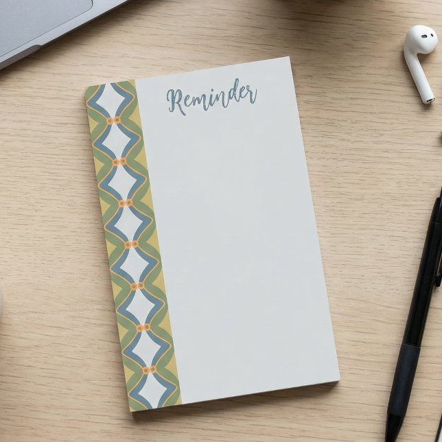 Blue Green Retro Post-it Notes (Classy and cute at the same time. Great for gifting mom, teacher or yourself. Hand drawn with love)