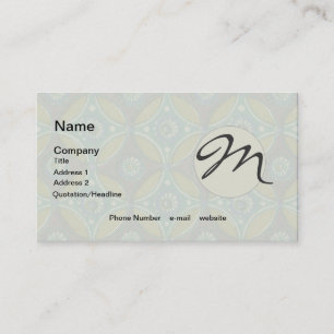 Blue Green Rustic Boho Geometric Circle Pattern Business Card