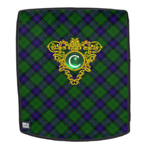 BLUE GREEN SCOTTISH TARTAN,CELTIC HEART MONOGRAM BACKPACK