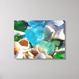 Blue Green Sea Glass Art Prints Canvas Beach Coast