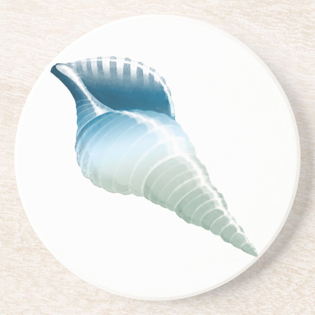 Blue & Green Sea Shells Coaster (Front)
