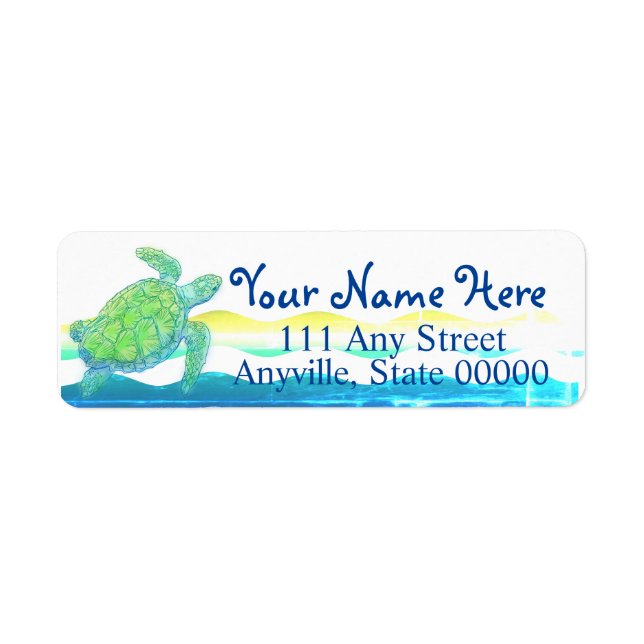 Blue & Green Sea Turtle (Front)