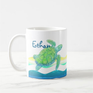 Blue & Green Sea Turtle Coffee Mug