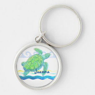 Blue & Green Sea Turtle Key Ring