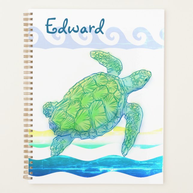 Blue & Green Sea Turtle Planner (Front)