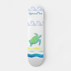 Blue & Green Sea Turtle Skateboard