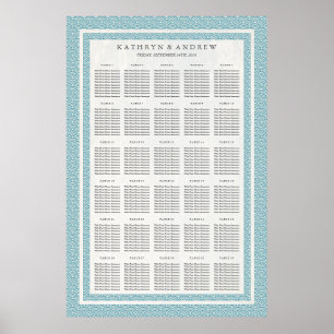 Blue Green Seigaiha Wedding/Event Seating Chart