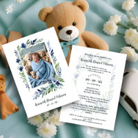 Blue & Green Shades Floral Frame Naming Ceremony