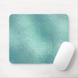 Blue-green shimmering iridescent abstract texture mouse mat