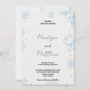 Blue Green Snows Wedding Invitations