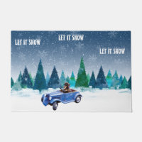 Blue Green Snowy Dachshund