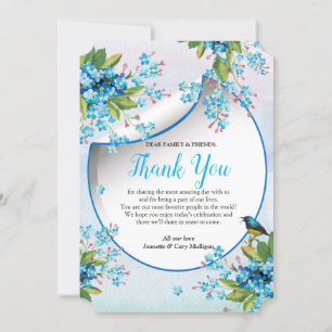 Blue Green & Soft Pinks  Invitation