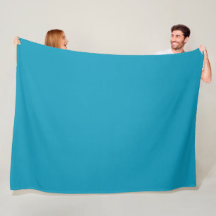 Blue-green (solid colour) fleece blanket