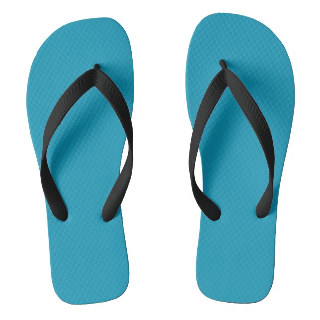 Blue-green (solid colour)  flip flops (Footbed)
