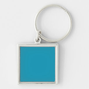 Blue-green (solid colour) key ring