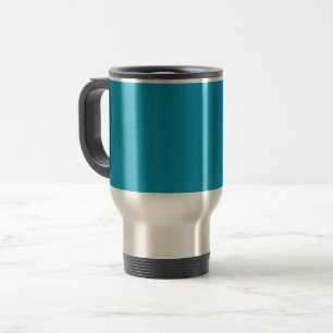 Blue-green (solid colour) travel mug