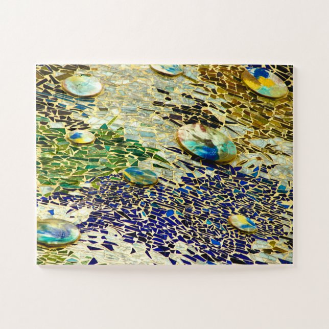 Blue Green Spanish Mosaic  Jigsaw Puzzle (Horizontal)