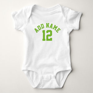 Blue & Green Sports Jersey Custom Name Number Baby Bodysuit