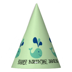 Blue Green Spouting Whale Birthday Party Hat☆★ ☆★ Party Hat