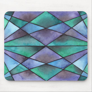 Blue Green Stained Glass Mouse Mat