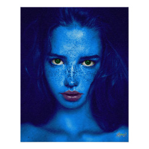 Blue-green stare poster