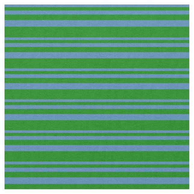 Blue & Green Striped Pattern Fabric (Close Up)