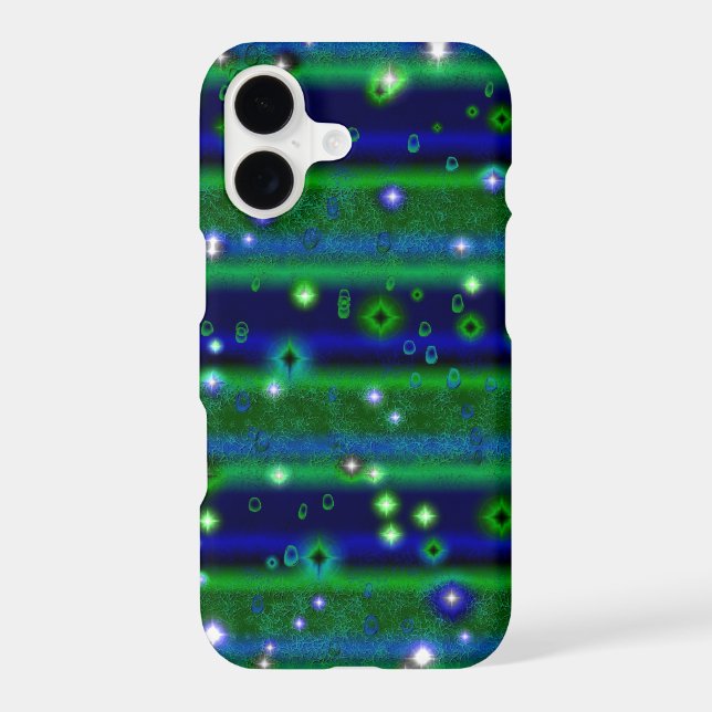 Blue Green Stripes with Stars and Raindrops (Back)