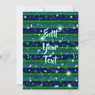 Blue Green Stripes with Stars and Raindrops