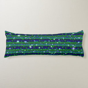 Blue Green Stripes with Stars and Raindrops Body Cushion