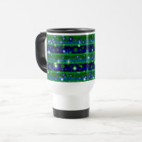 Blue Green Stripes with Stars and Raindrops