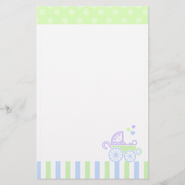 Blue/Green Stroller Stationery (Front)
