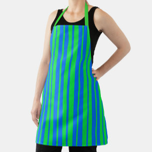 Blue Green Stylish Stripes Pattern Design  Apron