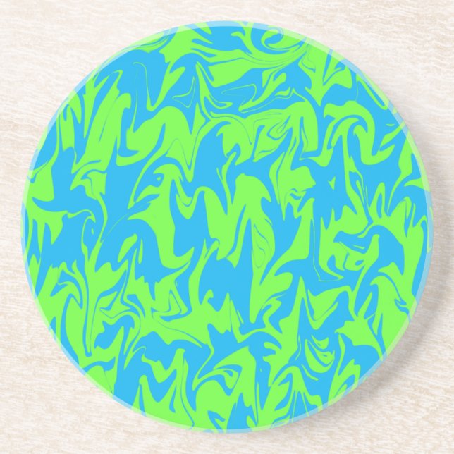 Blue Green Swirl Coaster (Front)