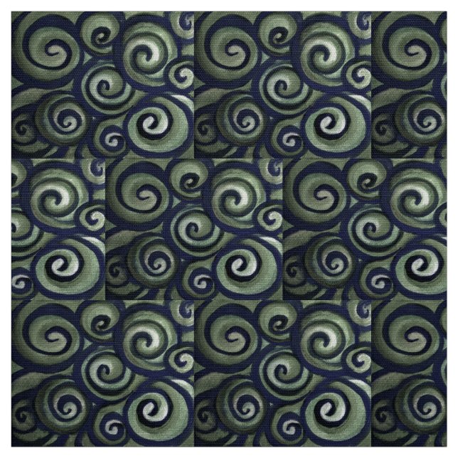 Blue Green Swirl Fabric (Swatch)
