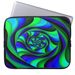 Blue Green Swirl Laptop Sleeve