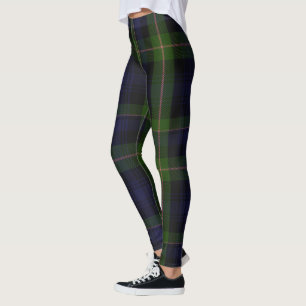 Blue Green Tartan Christmas Leggings