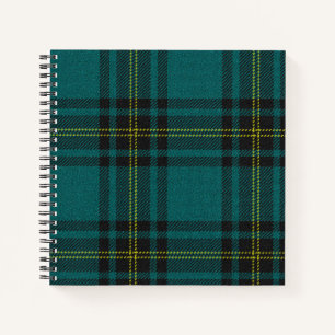 Blue-Green Tartan double-sided Notebook