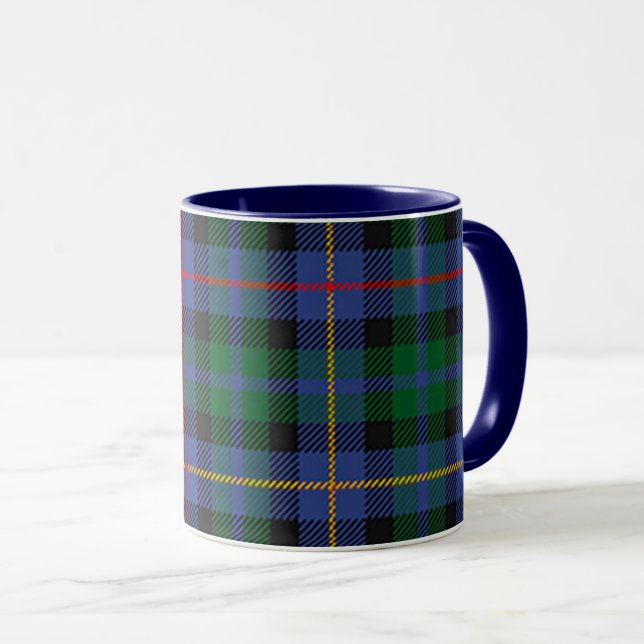 Blue-Green Tartan Mug (Front Right)