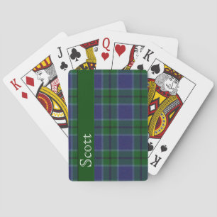 Blue & Green Tartan Plaid Playing Cards