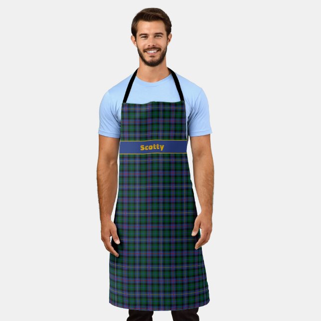 Blue-Green Tartan w/out your Text Apron (Worn)