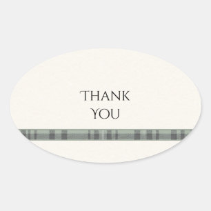Blue Green Tartan Wedding Thank You Sticker