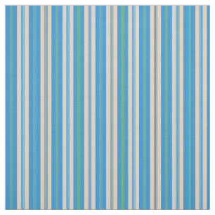 Blue, Green Taupe Morning Glory Deckchair Stripes Fabric