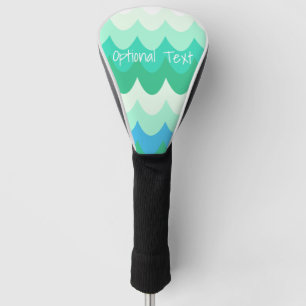 Blue, Green & Teal Geometric Sea Waves  Golf Head Cover