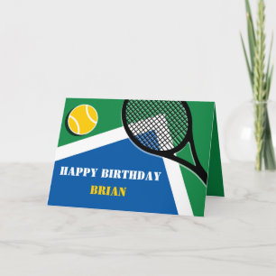 Blue-green tennis court customisable card